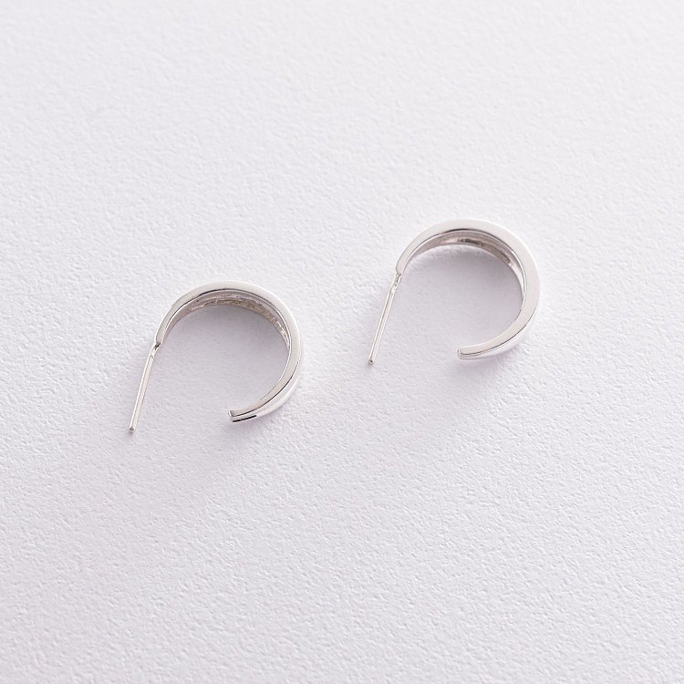 Серебряные серьги - пусеты "Сара" 122999 от ювелирного магазина Оникс - 3