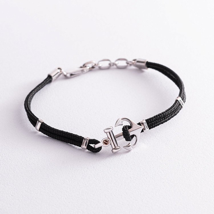 Чоловічий браслет Zancan з кевлару та срібла "Якір" EXB619R-NE від ювелірного магазину Онікс - 2