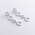 Золоті сережки - пусети "Кругообіг" з діамантами 36871121 от ювелирного магазина Оникс - 1