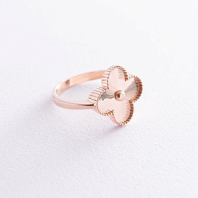 Кольцо "Клевер" в красном золоте к06394