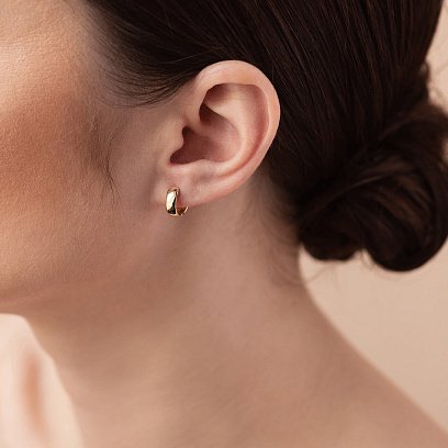 Серьги - кольца в желтом золоте с08378 №2