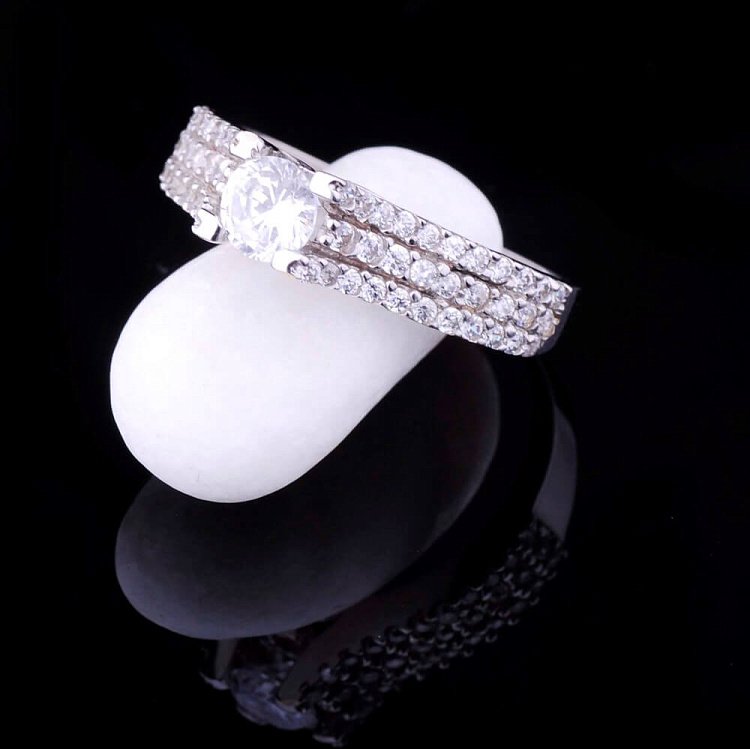 Заручальна каблучка (фіаніти) к01698ж від ювелірного магазину Онікс - 7