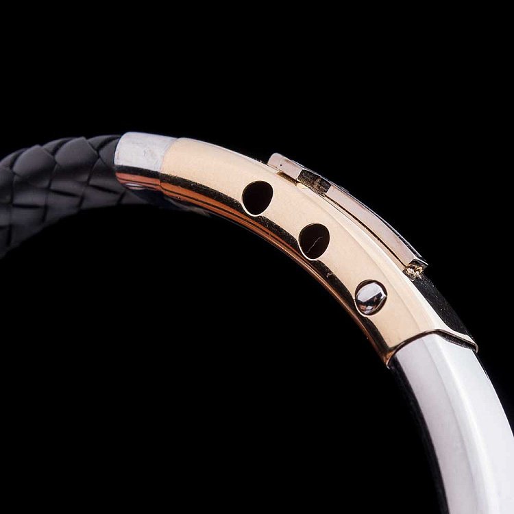 Золотий браслет з каучуком б02307 від ювелірного магазину Онікс - 2