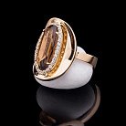 Золотое кольцо с фианитами к04363 от ювелирного магазина Оникс - 5