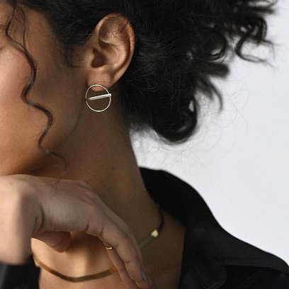 Серебряное колье "Наоми" с позолотой (снейк) 15152 №7