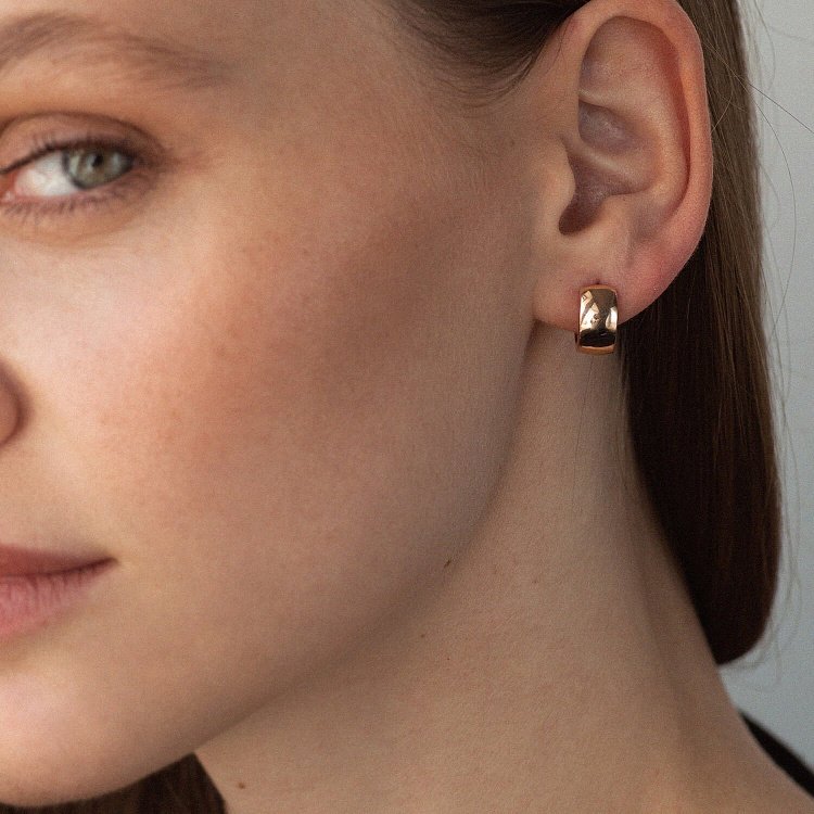 Сережки - кільця в червоному золоті с06961 від ювелірного магазину Онікс - 5