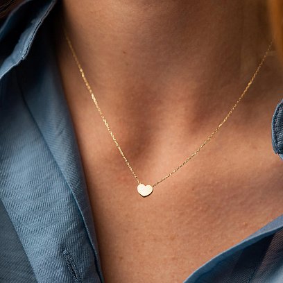 Колье "Сердечко" в желтом золоте кол02407 №4