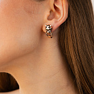 Золоті сережки "Пантера" (фіаніти, емаль) с09592 от ювелирного магазина Оникс - 1