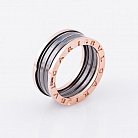 Золотое кольцо с оксидированием к05223 от ювелирного магазина Оникс - 1