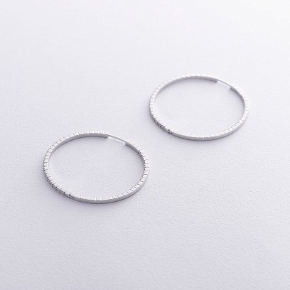 Золотые серьги - кольца с бриллиантами 313231121 №3