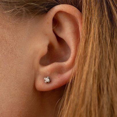 Серебряные серьги - пусеты (фианиты) 12644 №4