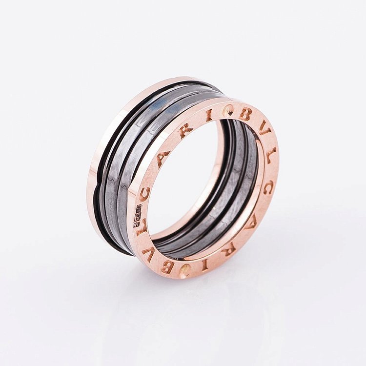 Золотое кольцо с оксидированием к05223 от ювелирного магазина Оникс - 1