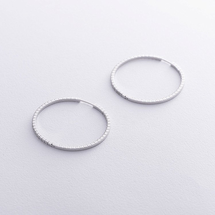 Золотые серьги - кольца с бриллиантами 313231121 от ювелирного магазина Оникс - 2