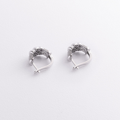 Серьги "Marie" в белом золоте с09420 №2