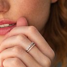 Двойное кольцо в белом золоте с бриллианты кб0465ca от ювелирного магазина Оникс - 1