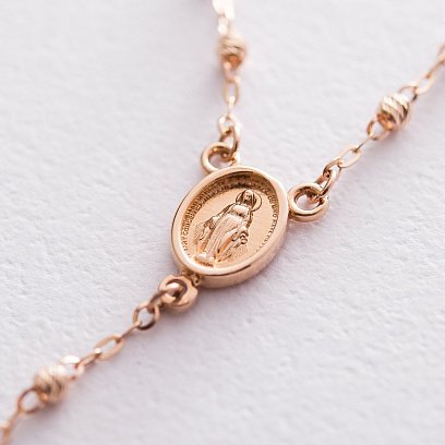 Золотое колье "Розарий" с крестиком и ладанкой кол01154 №3