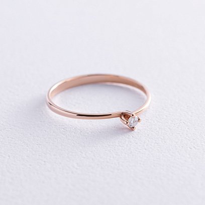 Заручальна золота каблучка з діамантом 24462421 №3