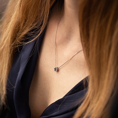 Золоте кольє "Конюшина" з діамантами 133881122 №2