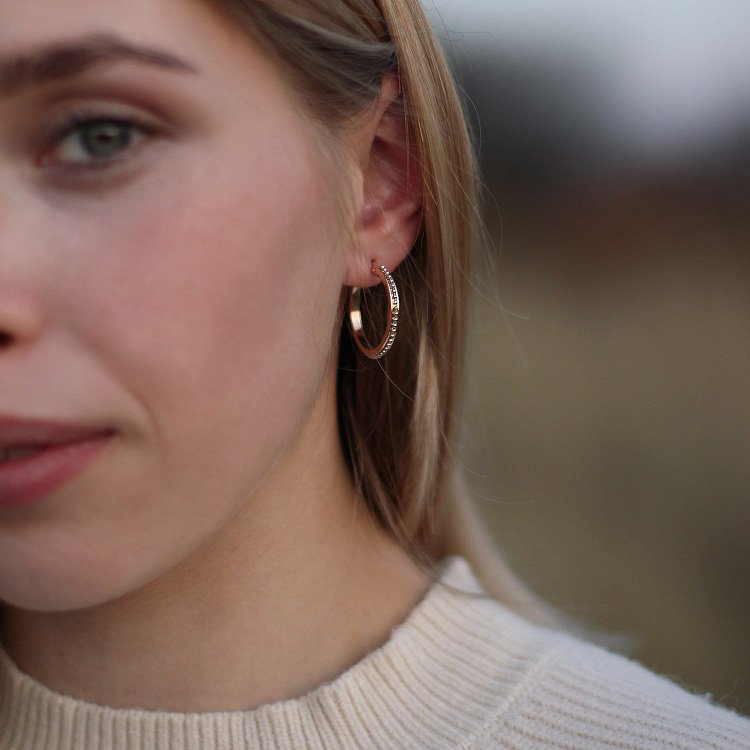 Золотые серьги - кольца с06507 от ювелирного магазина Оникс - 5