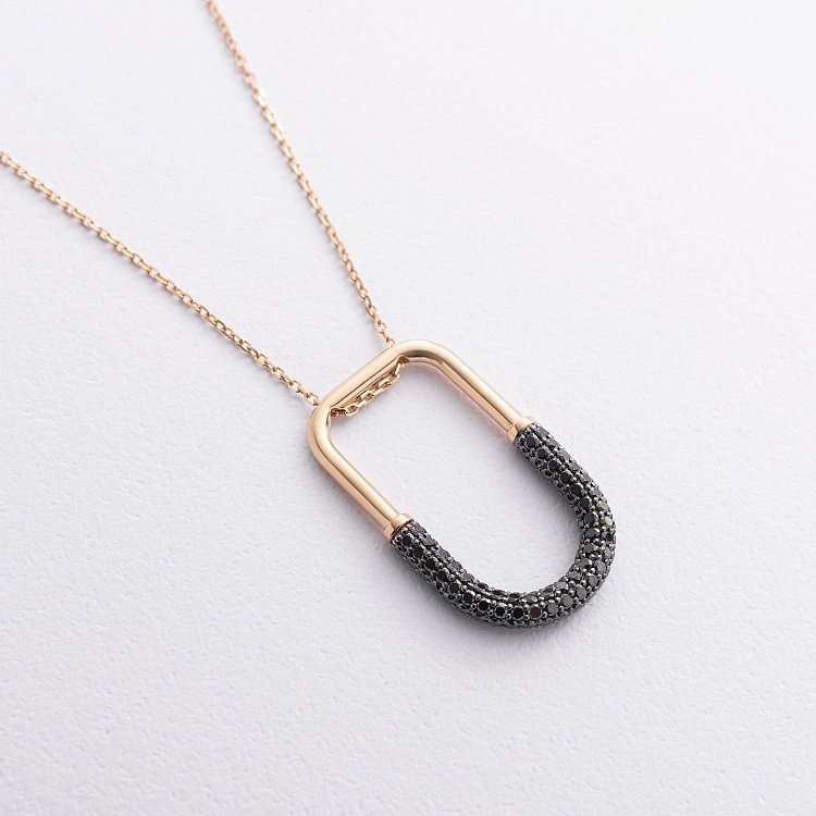 Золоте кольє "Dominika" з чорними діамантами 740021622 від ювелірного магазину Онікс - 1