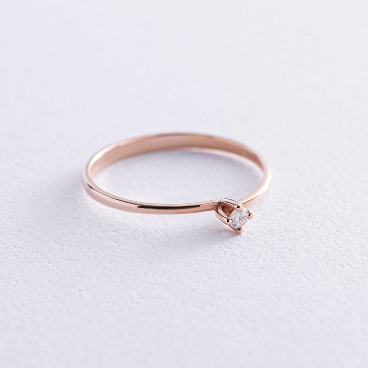 Заручальна золота каблучка з діамантом 24462421 - 4 Заручальна золота каблучка з діамантом 24462421 від ювелірного магазину Онікс - 4