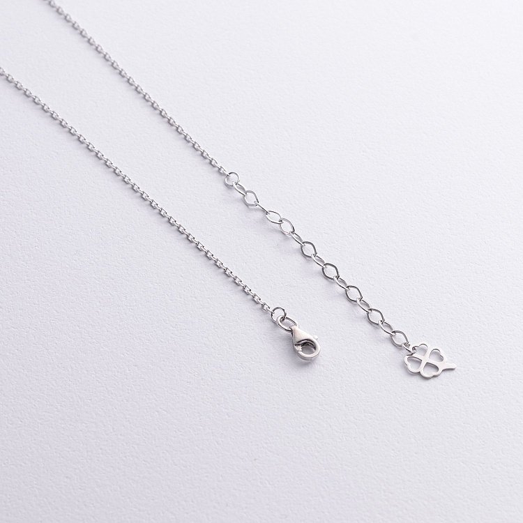 Серебряное колье "Клевер" (синт. малахит) 181308 от ювелирного магазина Оникс - 4