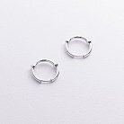 Серебряные серьги - кольца "Bamboo" 12-3390 от ювелирного магазина Оникс - 1