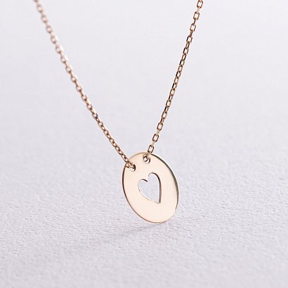 Колье "Сердечко" в желтом золоте кол01700с №6