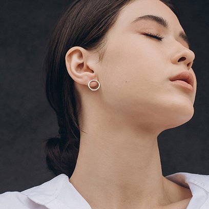 Серебряные серьги "Круговорот" 1.4 см 122491 №5