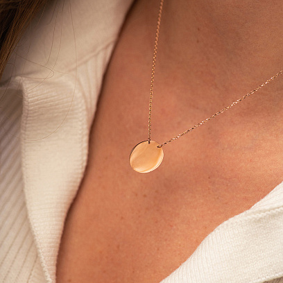 Кольє "Монетка" у червоному золоті (можливе гравіювання) кол02459 №8