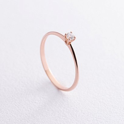 Заручальна золота каблучка з діамантом 229432421