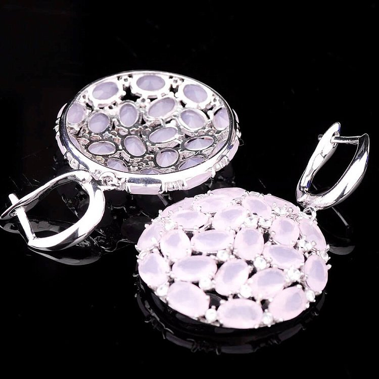 Серебряные сережки с фианитами 121509 от ювелирного магазина Оникс - 2