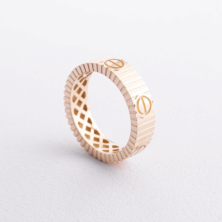 Каблучка "Love" у жовтому золоті к08425 від ювелірного магазину Онікс