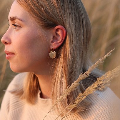 Золотые серьги Большие монетки с06498 №4