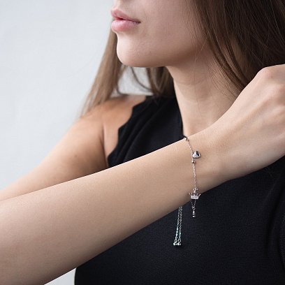 Серебряный браслет с фианитами 141250 №3