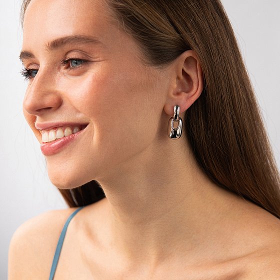 Сережки "Nicoletta" у білому золоті с09152 №5