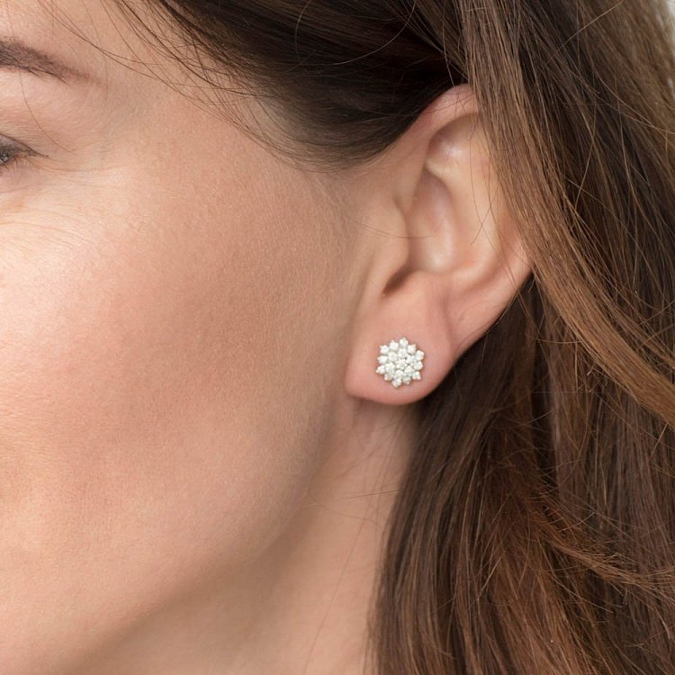 Золоті сережки-пусети з діамантами сб0109gl від ювелірного магазину Онікс - 1