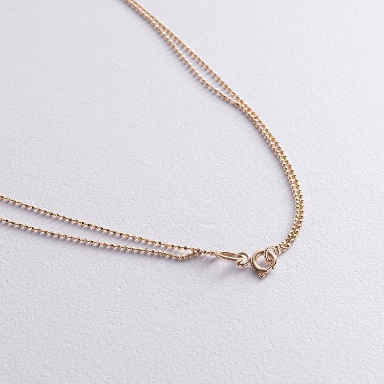 Двойное колье "Сердечко и жемчужина" (желтое золото) кол02544 от ювелирного магазина Оникс - 4