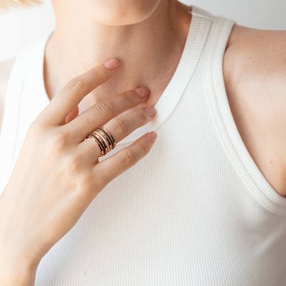 Кольцо в красном золоте (фианиты) к07042 №2