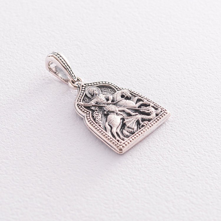 Срібна ладанка "Георгій Переможець" 131717 від ювелірного магазину Онікс - 4