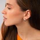 Золоті сережки "Змії" з фіанітами (червоне золото) с09509 от ювелирного магазина Оникс - 3