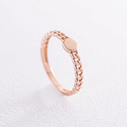 Кольцо "Цепочка" в красном золоте (возможна гравировка) к07157