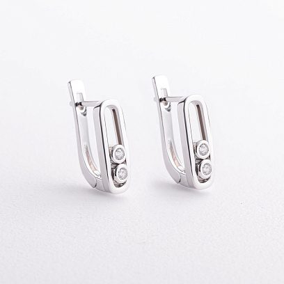 Серебряные серьги "Daphne" с фианитами 123543