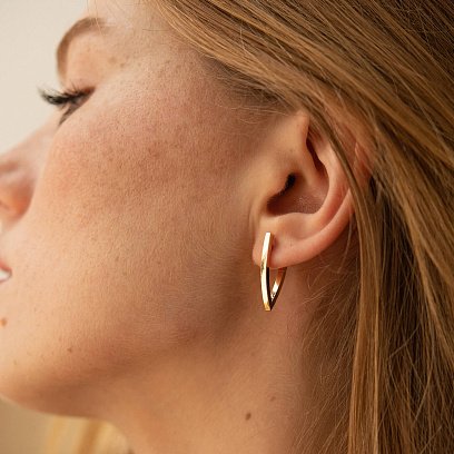 Сережки "Венді" у жовтому золоті с08520 №2