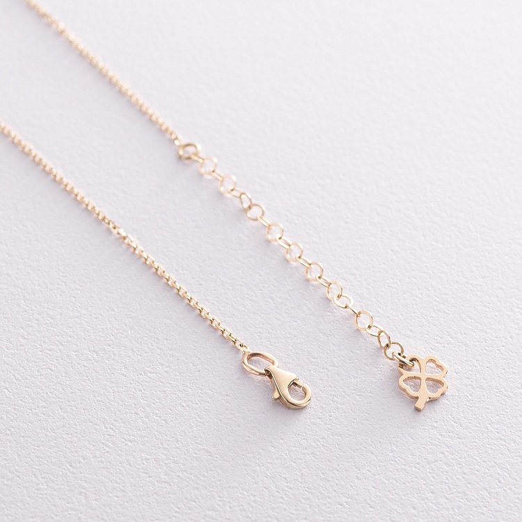 Золоте кольє "Конюшина" з оніксом кол01880 від ювелірного магазину Онікс - 4