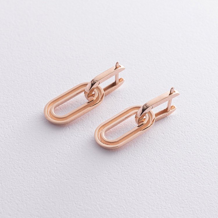 Серьги "Розмари" в красном золоте 2 в 1 с08428 от ювелирного магазина Оникс - 2