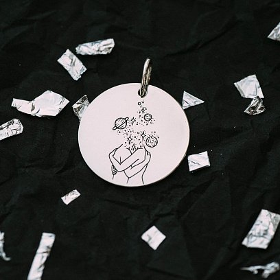 Серебряный кулон "Ты моя вселенная" 133090всел №4