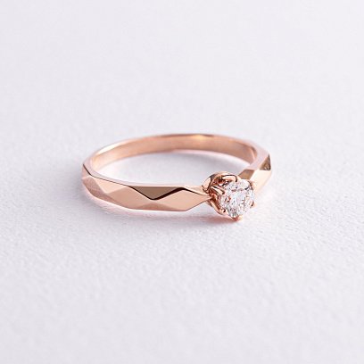 Заручальна золота каблучка з діамантом 219712421 №2