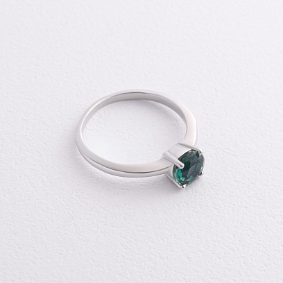 Серебряное кольцо с хризолитом 1852/1p-QGR №2