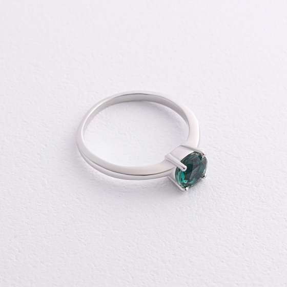 Серебряное кольцо с хризолитом 1852/1p-QGR №3